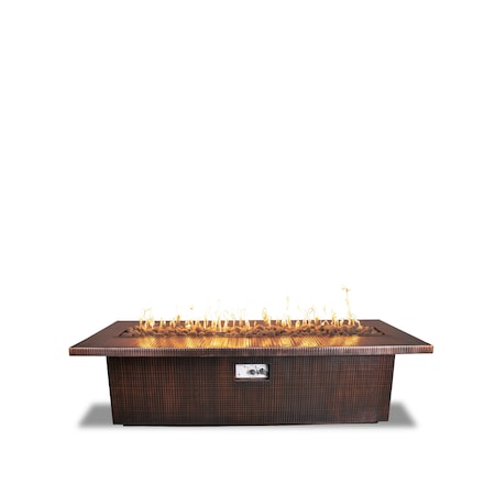 The Outdoor Plus 84 Rectangular Fremont Fire Table - Copper - Spark Ignition with Flame Sense - Liquid Propane OPT-FRMCPR8415FSEN-LP